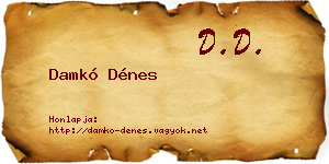 Damkó Dénes névjegykártya